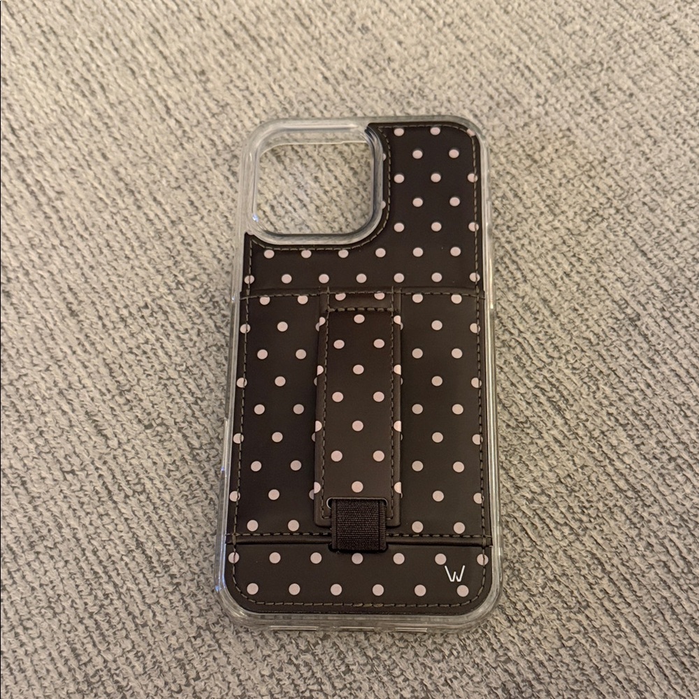 Elegant Polka Dot Phone Case - Black and Pink